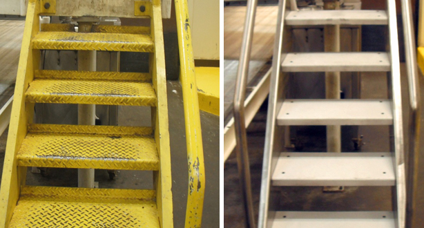 Aluminum Non Slip Stair Treads Retrofitted